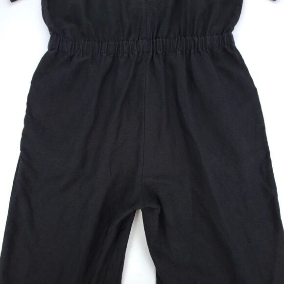 NEW Eileen Fisher Woman Tencel & Organic Linen Slub Jumpsuit Wide Leg Black 1X - Picture 7 of 11